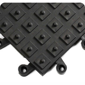 Wearwell ErgoDeck w/Integrated No-Slip Solid Cleats, Black, 18 x 18 x 7/8, 10/Pk
