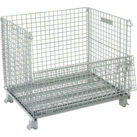 Folding Wire Container, 3000 Lb. Capacity, 40"L x 32"W x 34-1/2"H