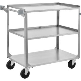 3 Shelf Stainless Steel Utility Cart, 30-3/4 x 18-3/8 x 33, 300 Lb Cap