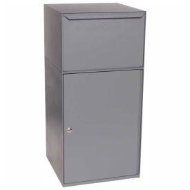 dVault Collection Vault Mailbox and Parcel Drop, Free Standing, Front Access, Gray