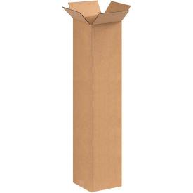 8" x 8" x 38" Tall Corrugated Boxes, Kraft - Pkg Qty 25