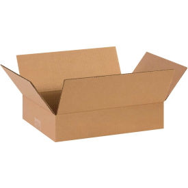 14" x 10" x 3" Flat Corrugated Boxes, Kraft - Pkg Qty 25