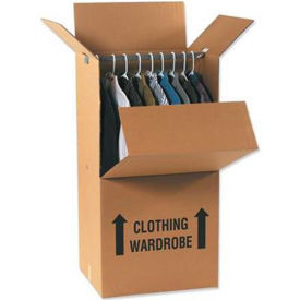 Wardrobe Packing Cardboard Corrugated Boxes, Kraft, 24" x 20" x 34" - Pkg Qty 5