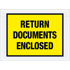 Full Face Envelopes, "Return Documents Enclosed", Yellow, 7-1/2 x 5-1/2", 1000/Case, PL448