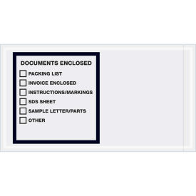 5-1/2" x 10" Documents Enclosed - Printer Clear Full Face, 1000 Pack