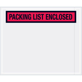 Panel Face Envelopes, "Packing List Enclosed", Red, 10 x 12", 500/Case, PL435