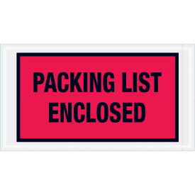Full Face Envelopes, "Packing List Enclosed", Red, 5-1/2 x 10", 1000/Case, PL427