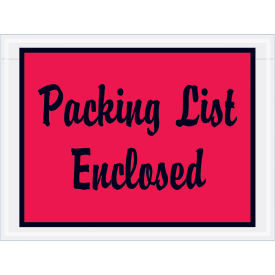 Full Face Envelopes, "Packing List Enclosed", Red, 4-1/2 x 6", 1000/Case, PL487