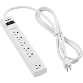 12" 5+1 Outlet Strip & Surge Protector, 900 Joules, 6-ft Cord, White