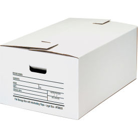 Interlocking Flap File Storage Box, Legal 24"L x 15"W x 10"H White,, FSB550