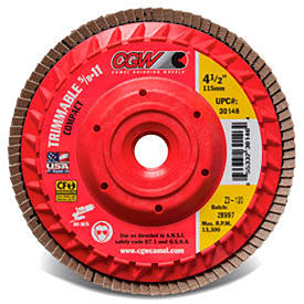 CGW Abrasives 30202 Trimmable Flap Discs with Built in Hub 4-1/2" x 5/8-11" 40 Grit Ceramic - Pkg Qty 10