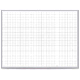 Ghent® Grid 48" x 96" Magnetic Steel Whiteboard with Aluminum Frame - 1" Grid Squares