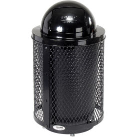 32 Gallon Deluxe Thermoplastic Mesh Receptacle w/Dome Lid & Base, Black