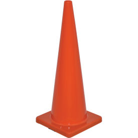 36" Non-Reflective Traffic Cone, Solid Orange Base, 10 lbs