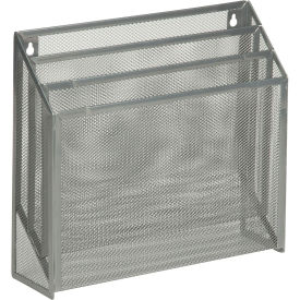Honey-Can-Do 3-Compartment Steel Vertical File Desk Sorter - Gray