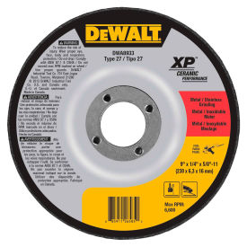 DeWalt DWA8933 XP Ceramic Metal Grinding Wheels Type 27 4-1/2" x 7/8" 24 Grit Ceramic - Pkg Qty 10