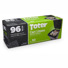 Toter 96 Gallon Cart Liner, 1.1 Mil, Black, 8 Pack