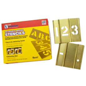 C. H. Hanson 10015 5" Brass Interlocking Stencil Numbers, 15 Piece Set