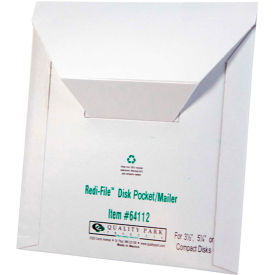 Quality Park Redi File Disk Pocket Mailer, Recycled, 6" x 5-7/8", White, 10/PACK