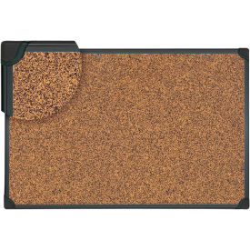 Universal Tech Cork Board, 24" x 18", Rubber-Cork Surface with Black Plastic Frame