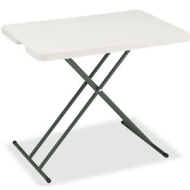 Adjustable Height Plastic Folding Table, 30" x 20", White