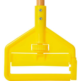 Rubbermaid FGH116000000 60" Invader Side Gate Wood Mop Handle, Yellow - Pkg Qty 12