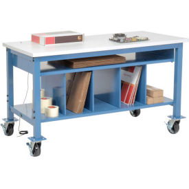 Global Industrial Mobile Packing Workbench, Lower Shelf Kit, ESD Square Edge, 72"W x 30"D