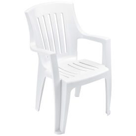 Outdoor Stacking Chair, Resin, White - Pkg Qty 4