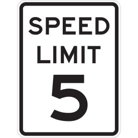 peed Limit 5, HIP Reflective Speed Limit Sign, Aluminum, 24"W x 24"H