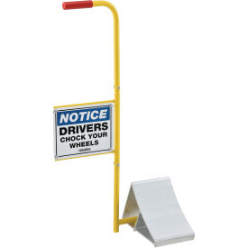Wheel Chock with Safety Sign & Handle, Aluminum