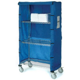 Global Industrial Chrome Wire Linen Cart with Nylon Cover, 4 Shelves, 60"L x 24"W x 69"H