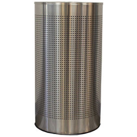 Witt Industries CLHR12-SS 12 Gal. Steel Half Round Waste Receptacle with Liner, Stainless Steel