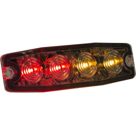 Buyers 8892246, 4.4" Amber/Red Surface Mount Ultra-Thin Strobe Light, 4 LED