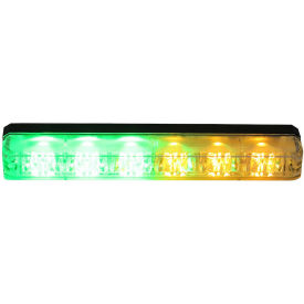 Buyers 8892810, 5.19" Amber/Green Low Profile Strobe for Narrow Grill Spacing With 6 LED