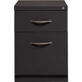 2 Drawer Box/File Pedestal, 15"W x 20"D x 21-3/4"H, Charcoal
