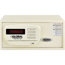 Global Personal Hotel Safe Electronic Lock w/Card Slot, Keyed Alike, 15"W x 10"D x 7"H, White