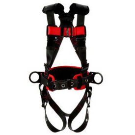 Pro Construction Harnesses, 420 Lbs Cap, Polyester, M/L, Red/black