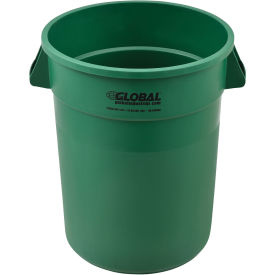 Global Industrial 32 Gallon Garbage Can, Green, No Lid