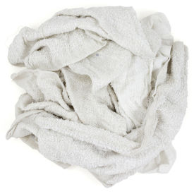 Reclaimed Terry Towel/Robe Rags, White, 50 Lbs.