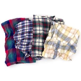 Reclaimed Flannel Rags, Assorted Colors, 25 Lbs.