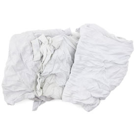 Reclaimed T-Shirt Knit Rags, Brick Pack, White, 25 Lbs.