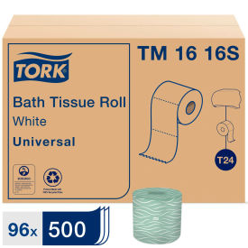 Tork Universal Bath Tissue, 2-Ply, White, 4 x 3.75 Sheet, 500 Sheets/Roll, 96/Case - TM1616S