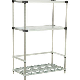 Nexel BK182462Z Poly-Z-Brite 2-Shelf Container/Keg Rack, 24"W x 18"D x 63"H