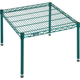 Nexel Poly-Green Wire Dunnage Rack, 30"W x 24"D x 14"H
