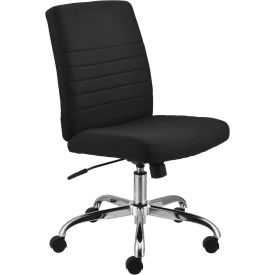 Global Industrial Armless Task Chair, Fabric, Black, Mid Back