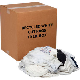 Global Industrial 10 Lb. Box Recycled Cut Rags, White