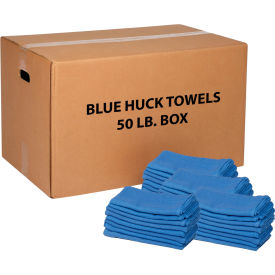 Global Industrial 50 Lb. Box 100% Cotton Huck Towels, Blue