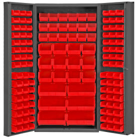 Durham Storage Bin Cabinet DC-BDLP-132-1795 - 132 Red Hook-On Bins 36"W x 24"D x 72"H