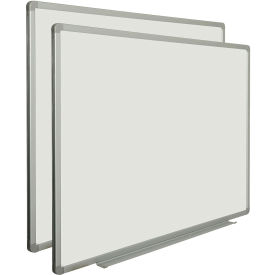 Global Industrial Porcelain Dry Erase Whiteboard - 48 x 36 - Aluminum - Pack of 2