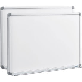 36"W x 24"H Magnetic Whiteboard, Steel Surface with Aluminum Frame, 2/Pk